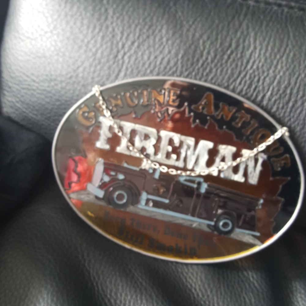 Fireman glass plaque.